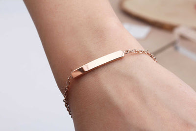 Bar bracelet  Dainty stacking bracelet  layering bracelet Rose Gold Bracelet Simple bracelet  Gift for her, Skinny bar bracelet,Delicate