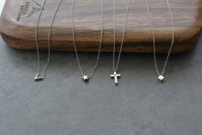Minimalist necklaces v necklace star necklace cube necklace cross necklace daily jewerly gift for her Tiny charm necklaces