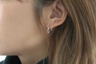 knot hoop earrings knot earrings Gold hoop earrings Gift for her minimalist earrings Silver hoops earrings tied knot hoop earrings