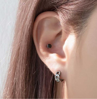 Flat chain mini huggie hoop earrings/tiny chain huggie earrings for men women/huggie hoop earrings/ small hoop earrings/minimalist earrings