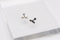 Cz curved bar stud earring  screw back earring  helix  cartilage  conch  tragus, sterling silver, curved bar earring, silver, black