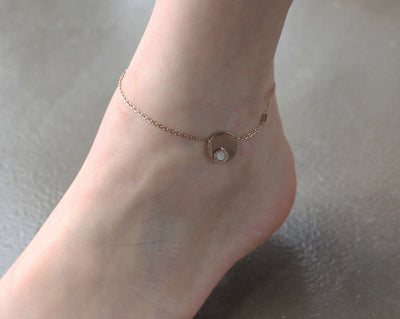 Anklet for women circle anklet bracelets rose gold plated chain anklets dainty anklet rose gold dainty anklet bracelets  gift for her
