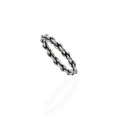 Delicate Silver Chain Ring Vintage Sterling Silver Thumb Rings for Women 925 Silver Twisted Forefinger Band Ring
