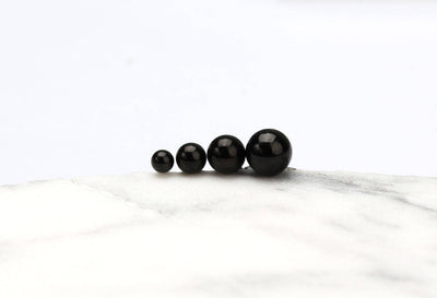 Onyx Stud Earrings 3 4 5 6mm Black Onyx Ball with Surgical Steel Posts Tiny Black Onyx Cartilage Earrings Size Selection