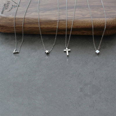 Minimalist Necklaces V Shape, Star, Cube, and Cross Design Necklaces with Tiny Charm