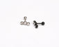 CZ Curved Bar Stud Earring Screw Back Earring Helix Cartilage Conch Tragus Sterling Silver Curved Bar Earring Silver Black