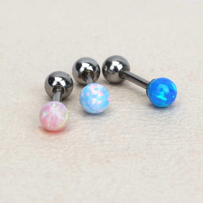 16g Opal Cartilage Earring 4mm Tiny Opal Stud Earring 4mm Opal Candy Ball Stud Surgical Steel Earring Cartilage Conch Helix Piercing