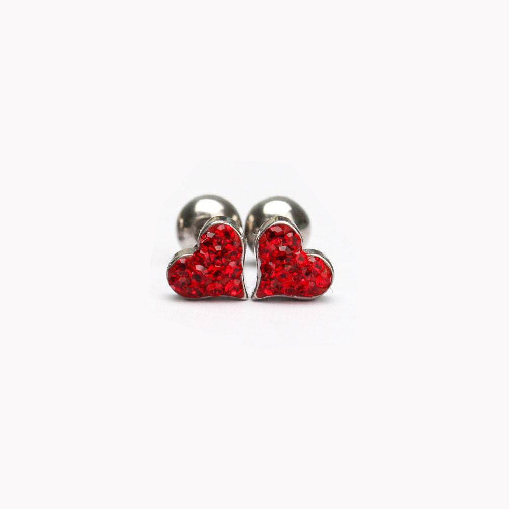Plastic Post Earrings Black CZ Stud Earrings Retainers Earrings Black Cubic Earrings Hypoallergenic Metal Free Earrings Plastic Stud Earring Red