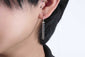 Dangle huggie hoop earring drop piercing earring for men women  ball ear jacket  statement dangle earring  bts earring two ball ring