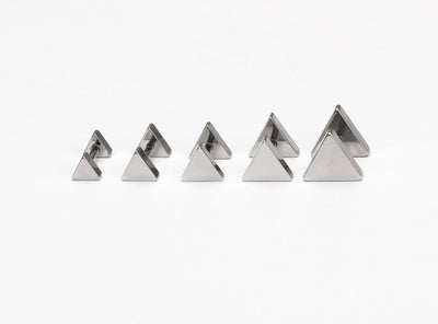 16G Triangle earrings silver geometric earrings  Triangle helix earrings  Triangle cartilage piercing earring for men (2 pieces)