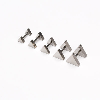 16G Triangle earrings silver geometric earrings  Triangle helix earrings  Triangle cartilage piercing earring for men (2 pieces)