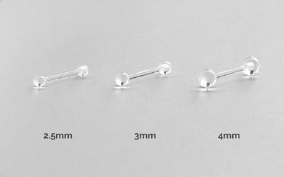 16G clear retainer with ball ends Cartilage Barbell Hypoallergenic Clear Piercing Retainer Ball end earring ball back screw ball Tiny ball