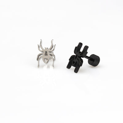 16G Spider earring for man Silver Black Spider man jewelry Cartilage Helix earrings piercing for men gift for him Spider piercing  1 piece