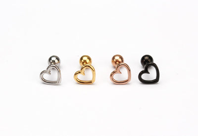 Tiny heart earring 16G Heart cartilage piercing heart Helix jewelry  Heart Helix earring minimal cartilage earring Gold heart helix piercing