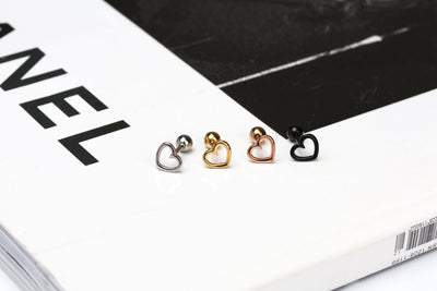 Tiny heart earring 16G Heart cartilage piercing heart Helix jewelry  Heart Helix earring minimal cartilage earring Gold heart helix piercing