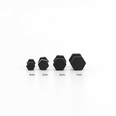 Matte Hexagon Earrings 16G Geometric stud Earrings Matte Black Hexagon Earrings Hexagon stud earrings Surgical steel Hypoallergenic