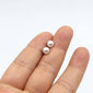 Dainty 6mm Pearl Stud Earrings Piercing Crystal Screw Ball Back Earring Hypoallergenic Surgical Steel Kid Safety Back Stud Earring 1pair