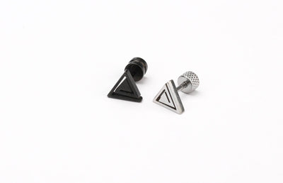 16g Triangle Earring Spiral Studs Earring Piercing For Men Black Spiral Stud Earring Geometric Earring Surgical Steel Screw Back Earring