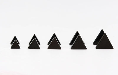 Black Geometric Earrings Black Triangle Stud Earrings 16g Triangle Cartilage Piercing Earrings for Men Black Triangle Helix Earring 2 Pieces