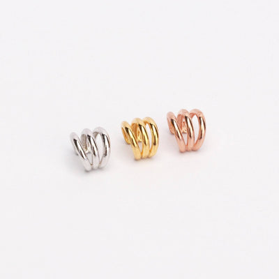 Ear Cuff No Piercing Sterling Silver Triple Ear Cuff 14k Gold Plated Cuff Rose Gold Plated Cuff Conch Ear Cuff Plain Ear Wrap Minimal Ear