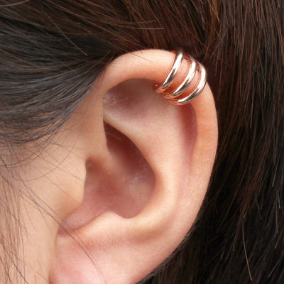 Ear Cuff No Piercing Sterling Silver Triple Ear Cuff 14k Gold Plated Cuff Rose Gold Plated Cuff Conch Ear Cuff Plain Ear Wrap Minimal Ear