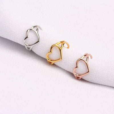 Ear Cuff No Piercing Heart Ear Cuff Gold No Piercing Earring Cuff Earring Dainty Cuff Earring Double Cuff Earring Minimalist