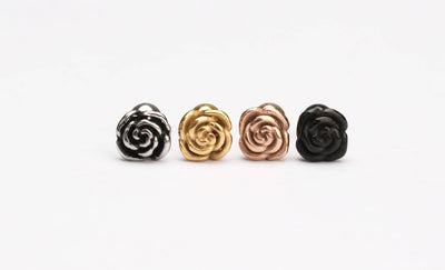 Rose Stud Earring Piercing Flower Helix Piercing Rose Flower Studs Piercing Rose Cartilage Earring 16g Single