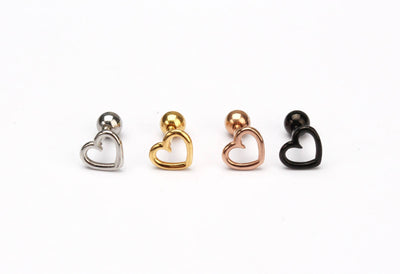 Tiny Heart Earring 16g Heart Cartilage Piercing Heart Helix Jewelry Heart Helix Earring Minimal Cartilage Earring Gold Heart Helix Piercing