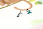 Mickey Mouse Earrings 4mm Turquoise CZ Stud Piercing Screw Back Surgical Steel