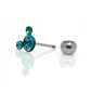 Mickey Mouse Earrings 4mm Turquoise CZ Stud Piercing Screw Back Surgical Steel