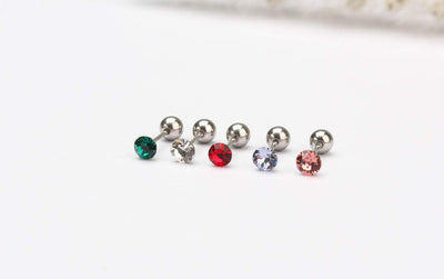 Tiny Ball Earrings Mini Cartilage Helix Piercing Earrings Screw Back Ball Surgical Steel 20g (2pieces)