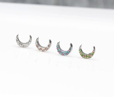 Moon Stud Earrings Dainty Studs Moon Earrings Small Earrings Cartilage Stud Crescent Moon Studs Moon Studs Safety Back 1pair