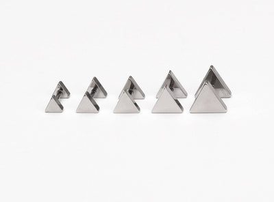 16g Triangle Earrings Silver Geometric Earrings Triangle Helix Earrings Triangle Cartilage Piercing Earring for Men (2 Pieces)