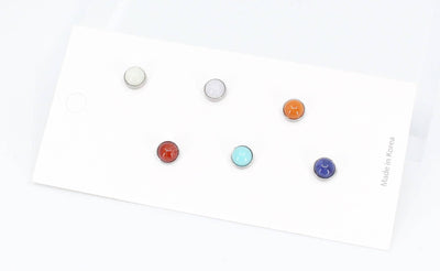 Dome Earrings Pale Earrings Hypoallergenic Screw Back Ball Dome Cartilage Earrings Quartz Half Round Earrings