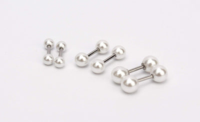 16g Tiny Pearl Stud Earring Double Side Pearl Cartilage Earrings Piercing Pearl Cartilage Earring Helix Earrings 1 Pair