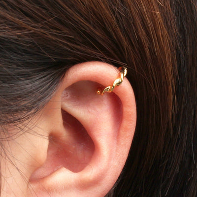 Ear Cuff No Piercing Earring Sterling Silver 14k Plated Gold Ear Cuff