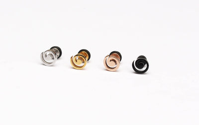 16g Spiral Stud Earring 16g Spiral Swirl Cartilage Helix Tragus Earring Spiral Silver Black Gold Earrings Middle Size Spiral Earring