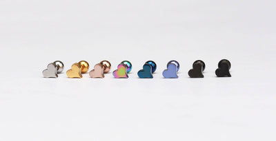 Tiny Heart Earring 16g Minimalist Heart Cartilage Earring Heart Conch Helix Cartilage Tragus Earring