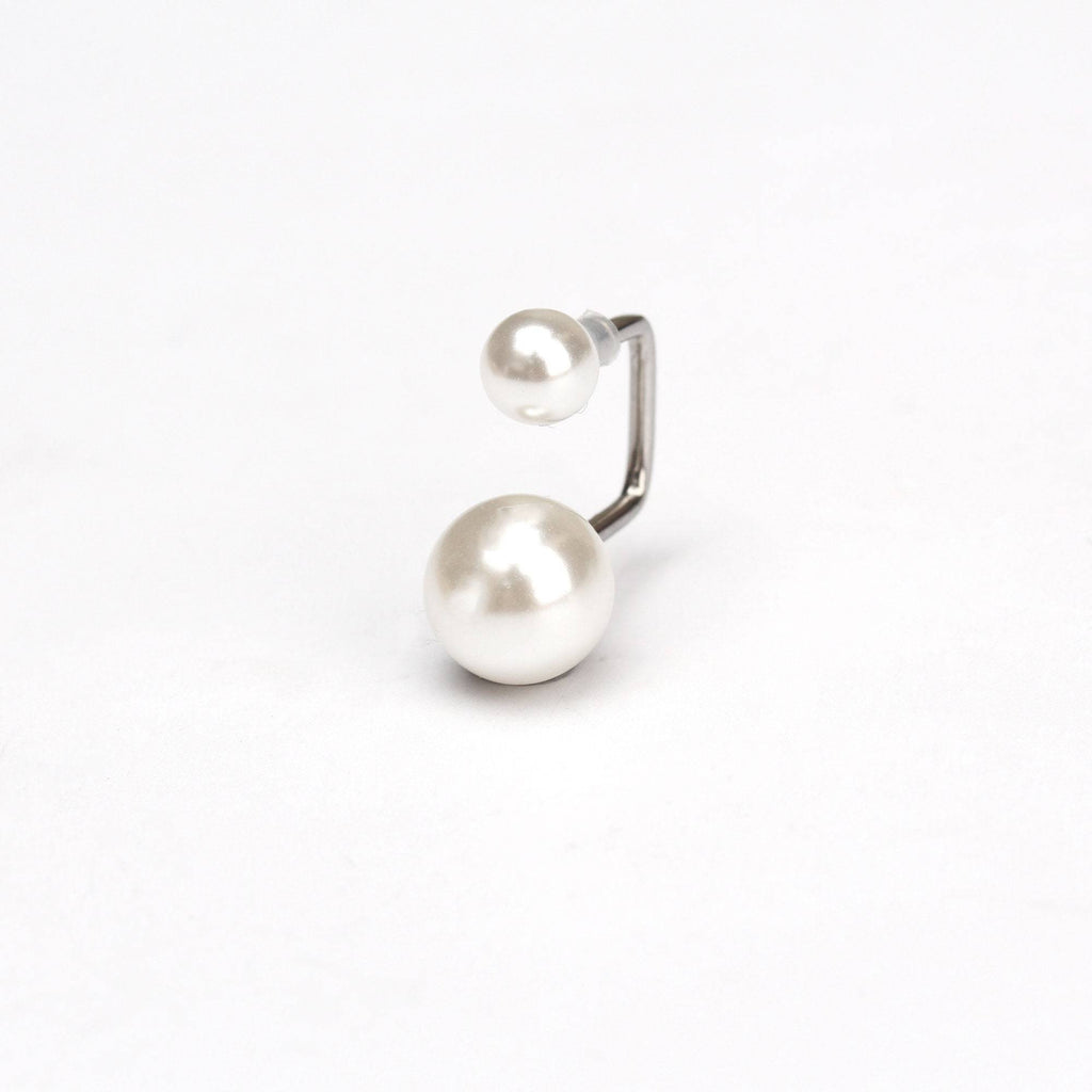 Dainty Baby Pearl Flat Back Piercing Earring MInimal Pearl Stud (18G)