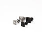 Square Spiral Stud Earring Silver Black Spiral Stud Earring Geometric Earring Square Swirl Cartilage Earring For Men Midsize Square Studs