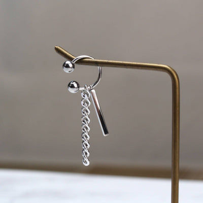 Dangle Huggie Hoop Earring Drop Piercing Earring for Men Women Ball Ear Jacket Statement Dangle Earring BTS Earring Two Ball Ring