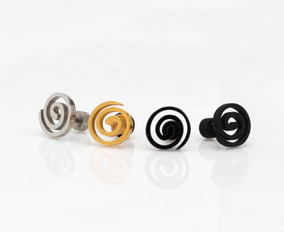 Circle Spiral Earring 16g Swirl Stud Earring Spiral Stud Earring Gold Swirl Earring Celtic Spiral Studs Earring Statement Earring