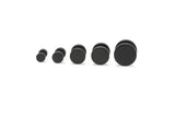 Matt Black Circle Earrings 16g Matt Black Flat Back Matte Black Round Disc Stud Earrings For Women Men Jewelry Men’s Earring 1pair