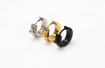 Huggie Hoop Earrings Men’s Earrings Cross Huggie Earrings for Men Gold Cross Cartilage Earrings Gift for Him Surgical Steel Earrings