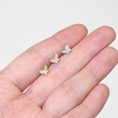 Tiny Butterfly Earring Butterfly Stud Screw Back Earring Mini Butterfly Earring Dainty Butterfly Stud Single