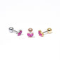 16g Pink Heart CZ Stud Cartilage Earring Helix Piercing Tragus Piercing Forward Helix Conch Tragus Multi Piercing Surgical Steel