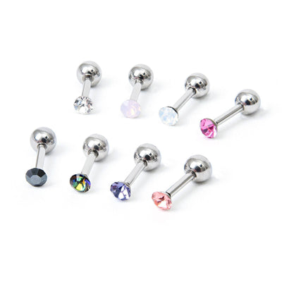 16g Tiny 3mm Crystal Cartilage Earring Colorful Crystal Earring Surgical Steel Stud Tragus Piercing Helix Piercing Tiny Helix Earring