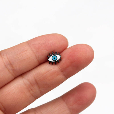 16G Evil Eye Earring Cartilage Eye Stud Earrings Enamel Piercing Surgical Stainless Steel Hypoallergenic