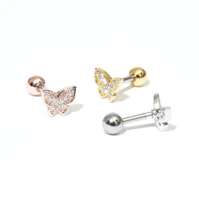 Tiny Butterfly Earring Butterfly Stud Screw Back Earring Mini Butterfly Earring Dainty Butterfly Stud Single