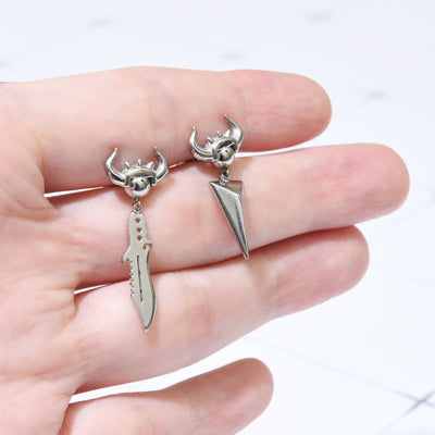 Celtic Viking Earring For Men 16g Viking Knife Dangle Earrings Men’s Earrings Nordic Earring Celtic Earrings Screw Back Earring